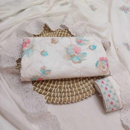 পাকিস্তানি অরবিন্দু কাপড়ের  ১০০% সুতি থ্রিপিস